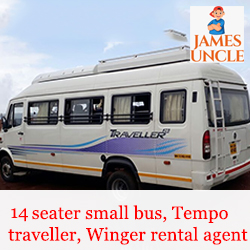14 seater small bus, Tempo traveller,  Winger rental agent Mrs. Aparna Ruidas in Benachity